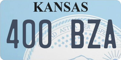 KS license plate 400BZA