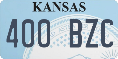 KS license plate 400BZC