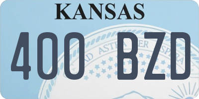 KS license plate 400BZD