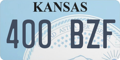 KS license plate 400BZF