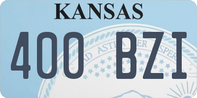KS license plate 400BZI