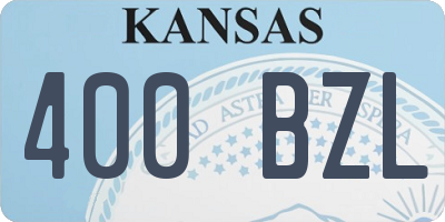 KS license plate 400BZL