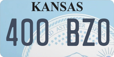 KS license plate 400BZO