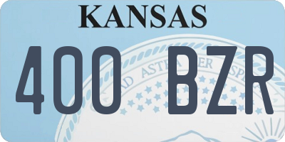 KS license plate 400BZR