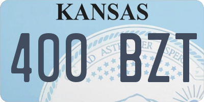 KS license plate 400BZT