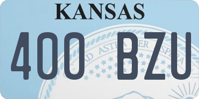 KS license plate 400BZU