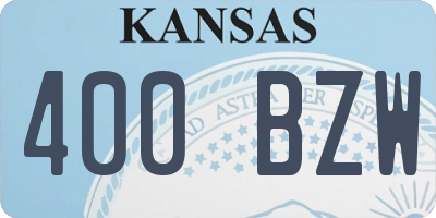KS license plate 400BZW