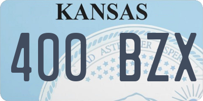 KS license plate 400BZX