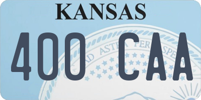 KS license plate 400CAA