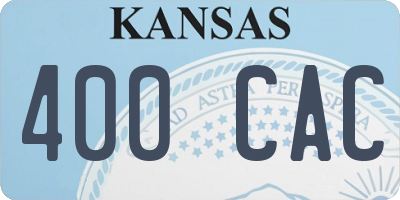 KS license plate 400CAC