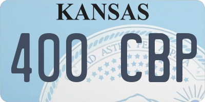 KS license plate 400CBP