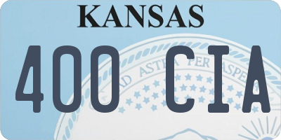 KS license plate 400CIA