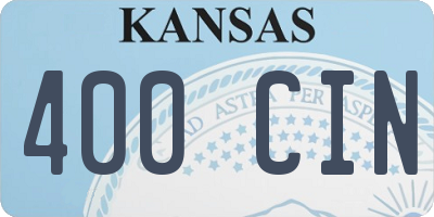 KS license plate 400CIN
