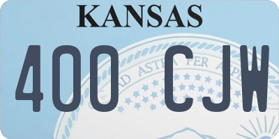 KS license plate 400CJW
