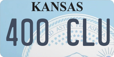 KS license plate 400CLU