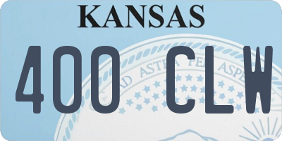 KS license plate 400CLW