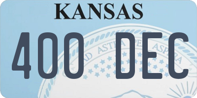 KS license plate 400DEC