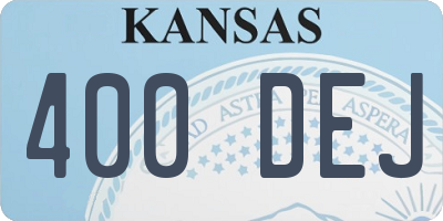KS license plate 400DEJ