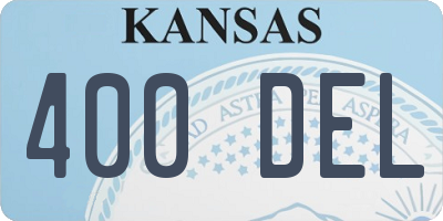 KS license plate 400DEL