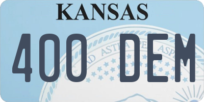 KS license plate 400DEM