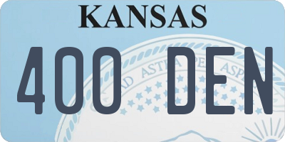 KS license plate 400DEN
