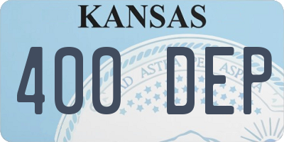 KS license plate 400DEP