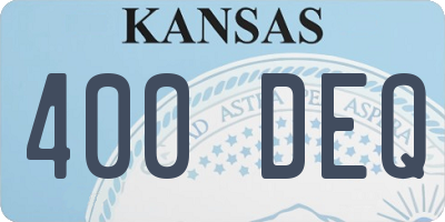KS license plate 400DEQ