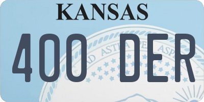 KS license plate 400DER