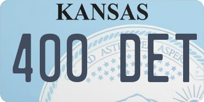 KS license plate 400DET