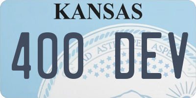 KS license plate 400DEV