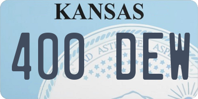 KS license plate 400DEW