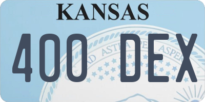 KS license plate 400DEX