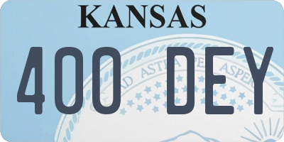 KS license plate 400DEY