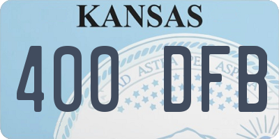 KS license plate 400DFB