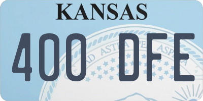 KS license plate 400DFE