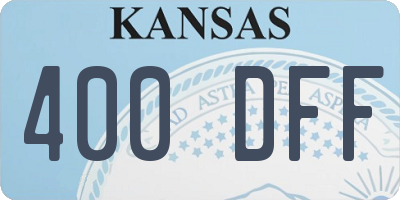 KS license plate 400DFF