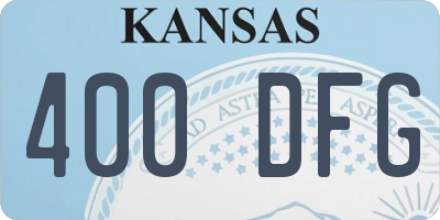 KS license plate 400DFG