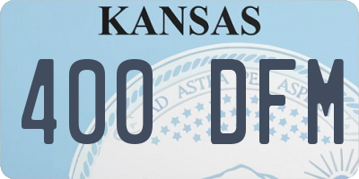 KS license plate 400DFM
