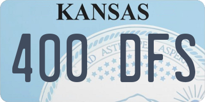 KS license plate 400DFS