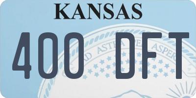 KS license plate 400DFT