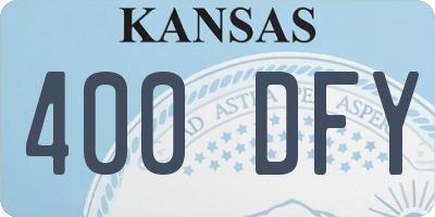 KS license plate 400DFY