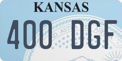 KS license plate 400DGF