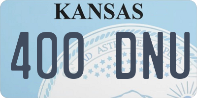 KS license plate 400DNU
