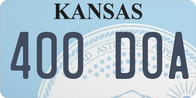 KS license plate 400DOA