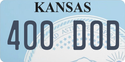KS license plate 400DOD