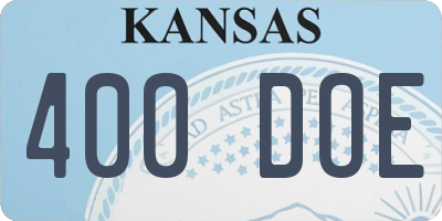 KS license plate 400DOE