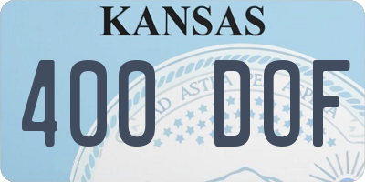 KS license plate 400DOF