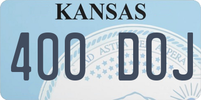 KS license plate 400DOJ