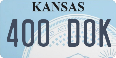 KS license plate 400DOK