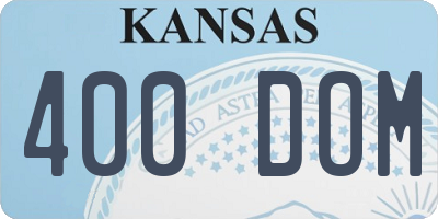 KS license plate 400DOM